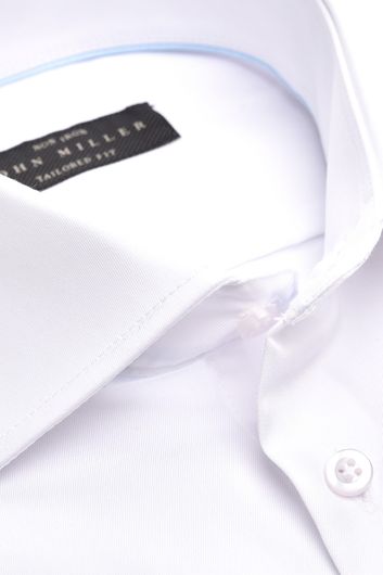 Overhemd John Miller wit mouwlengte 7 Tailored Fit