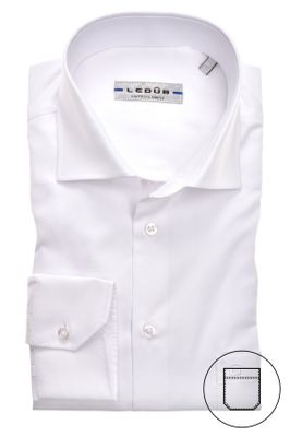 Ledub Ledub overhemd mouwlengte 7 Modern Fit wit