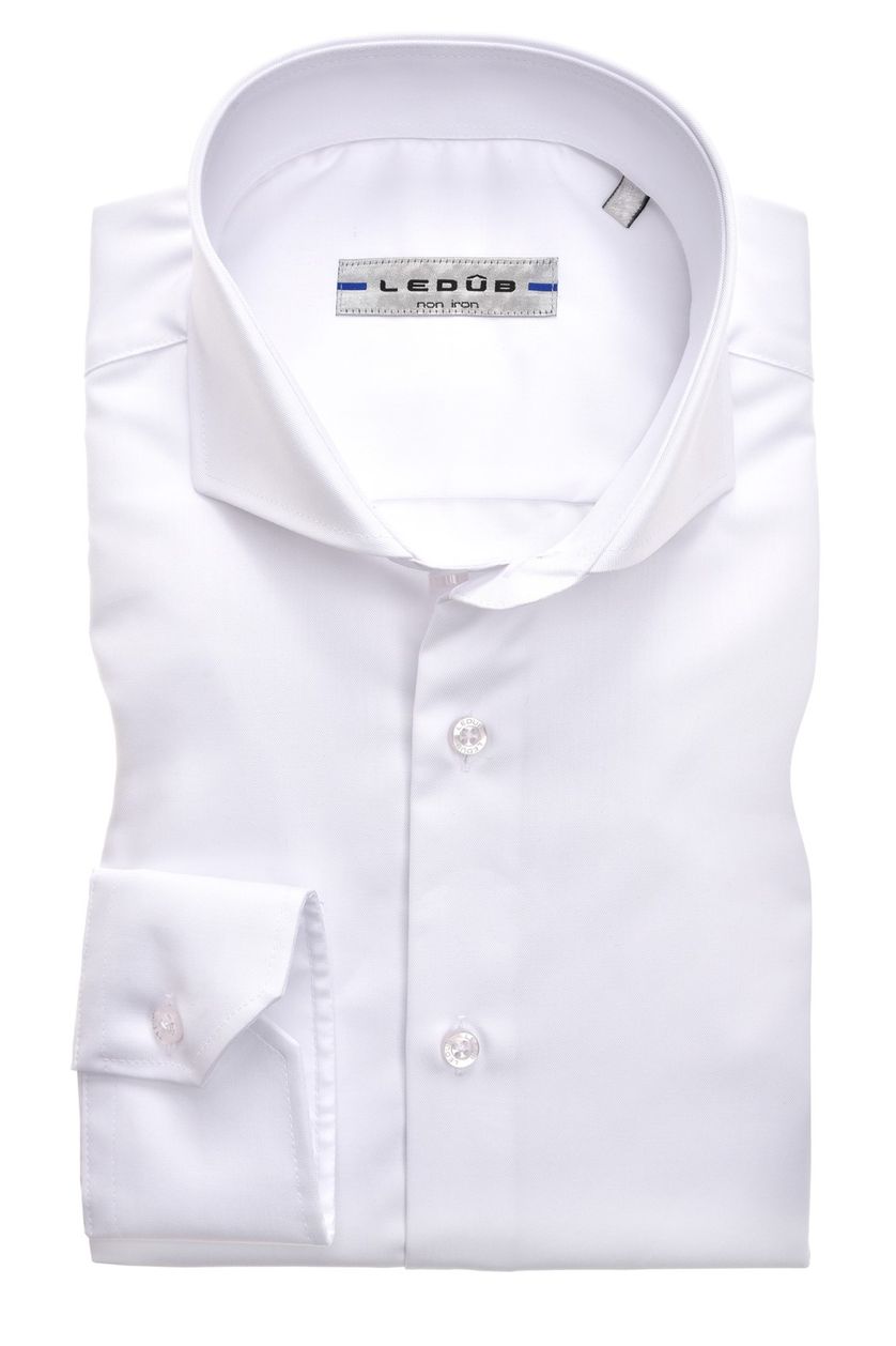 Overhemd Ledub strijkvrij wit Slim Fit
