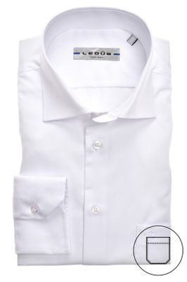 Ledub Overhemd Ledub strijkvrije wit Regular Fit