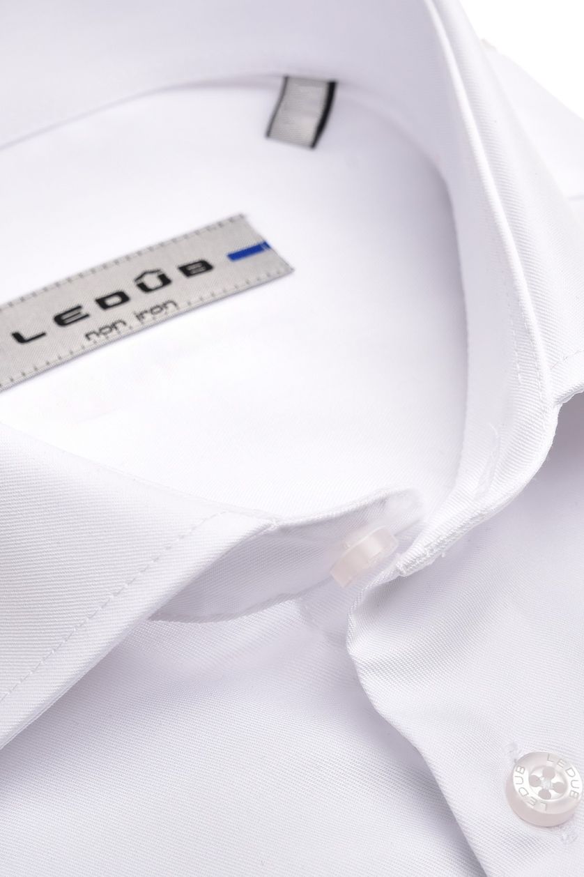 Regular Fit Ledub overhemd wit non iron