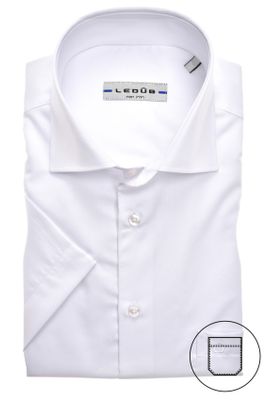 Ledub Ledub overhemd korte mouw wit Modern Fit met borstzak