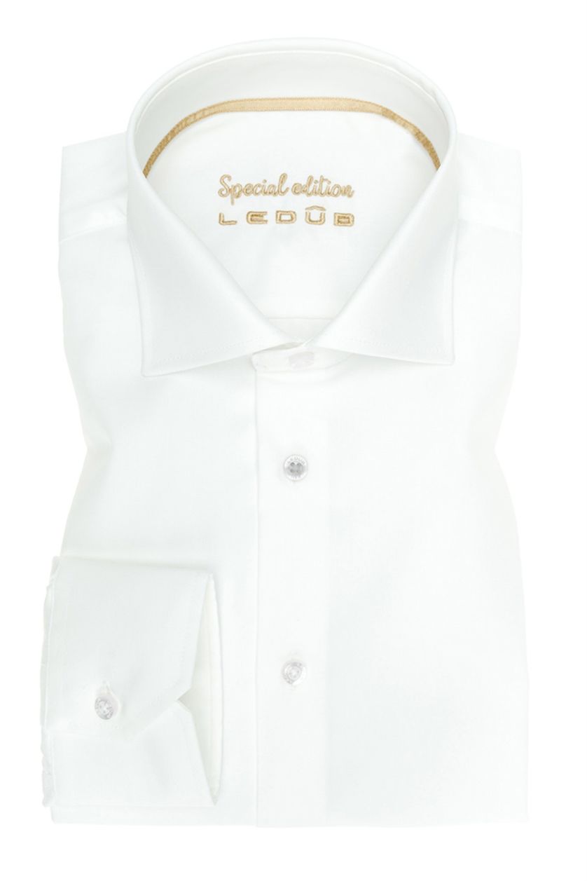 Ledub business overhemd Modern Fit New Special Edition ecru effen katoen