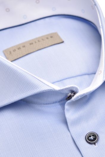 Tailored Fit John Miller overhemd blauw non iron