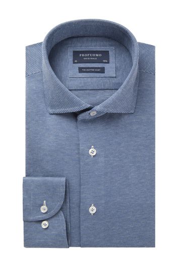 Profuomo overhemd donkerblauw knitted