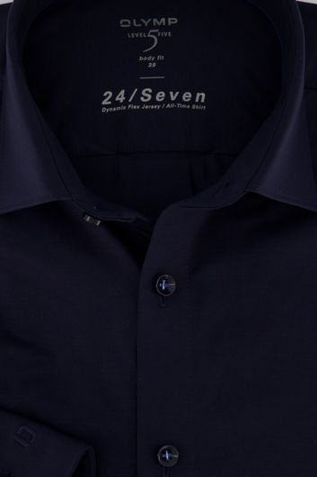 Overhemd mouwlengte 7 Olymp navy Level Five