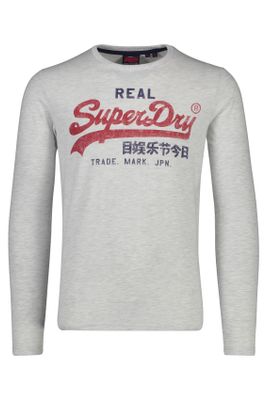 Superdry Superdry t-shirt lange mouwen ronde hals grijs