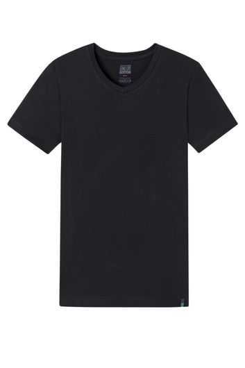 Schiesser t-shirt v-hals Long Life Cotton zwart effen 