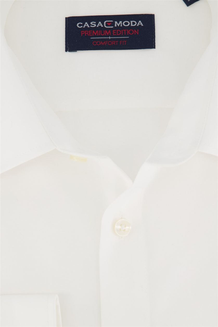 Casa Moda overhemd mouwlengte 7 wit effen katoen wijde fit