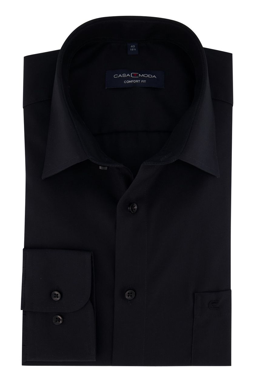 Overhemd Casa Moda mouwlengte 7 zwart Comfort Fit