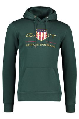 Gant Gant hoodie groen met opdruk