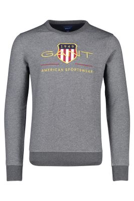 Gant Gant sweatertrui grijs met embleem