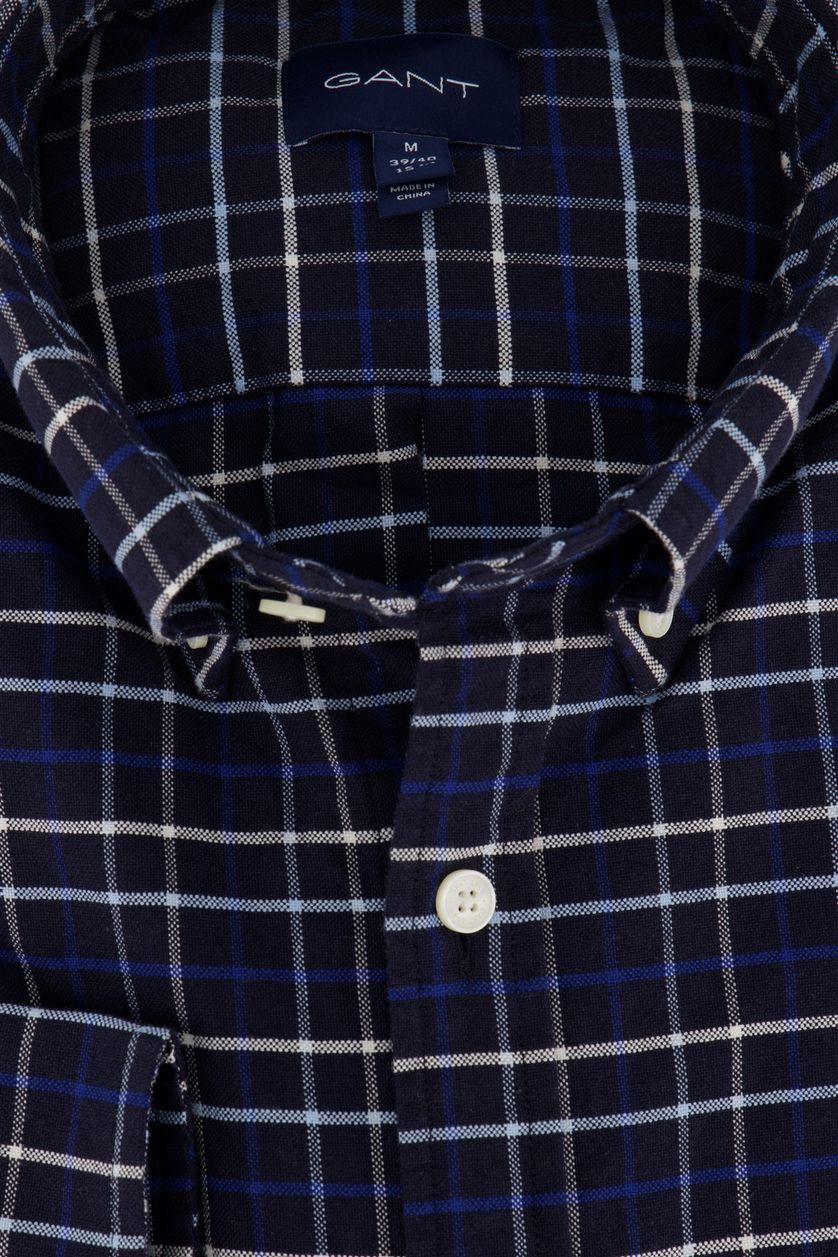 Overhemd Gant button down donkerblauw ruit