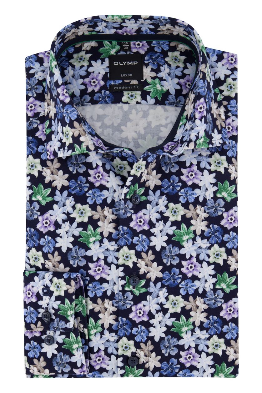 Bloemenprint overhemd Olymp Modern Fit
