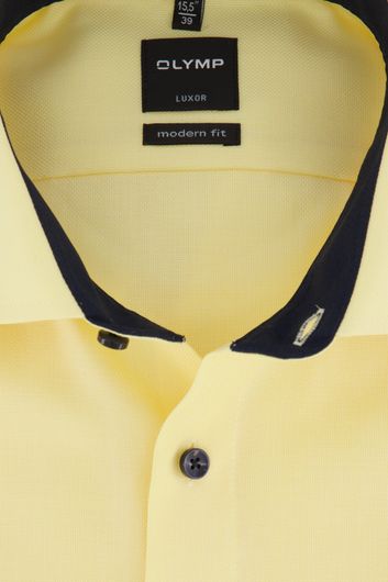 Overhemd Olymp geel Modern Fit korte mouwen