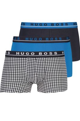 Hugo Boss Hugo Boss Boxershorts 3-pack zwart blauw wit ruit