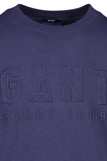 Navy sweater Gant met logo