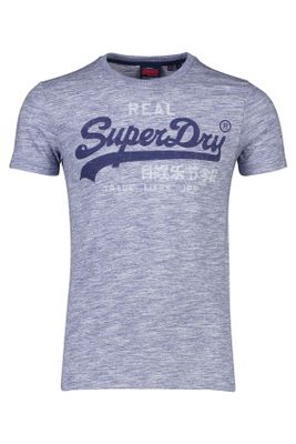 Superdry Superdry t-shirt blauw gemeleerd met opdruk