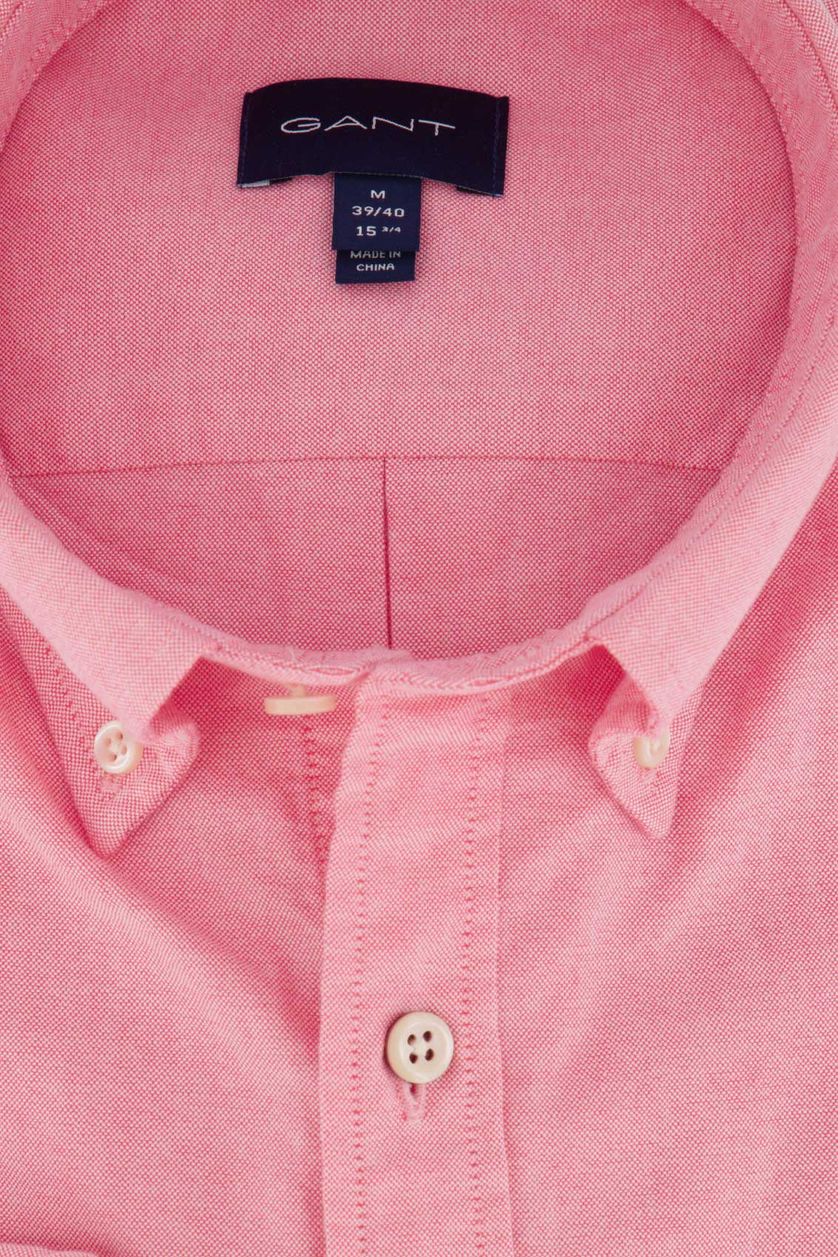 Gant casual overhemd normale fit roze effen katoen