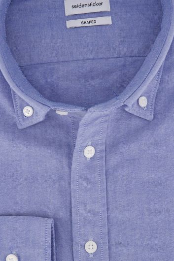 Overhemd Seidensticker lichtblauw Shaped Fit gemeleerd