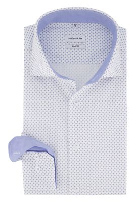 Seidensticker Seidensticker overhemd Shaped Fit wit blauw print