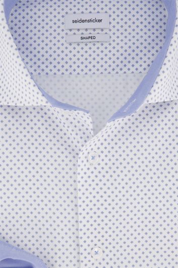 Seidensticker overhemd Shaped Fit wit blauw print