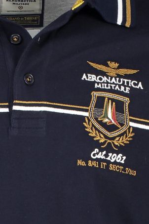 Aeronautica Militare poloshirt donkerblauw opdruk