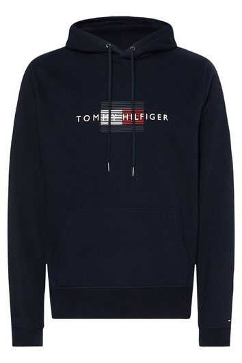 Moskee Bruin Azië Tommy Hilfiger trui met capuchon donkerblauw | Schulte Herenmode