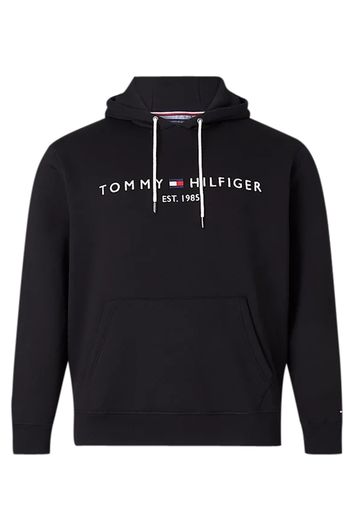 Big & Tall hoodie Tommy Hilfiger zwart met opdruk