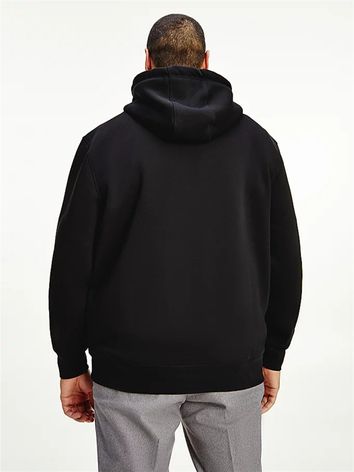 Big & Tall hoodie Tommy Hilfiger zwart met opdruk