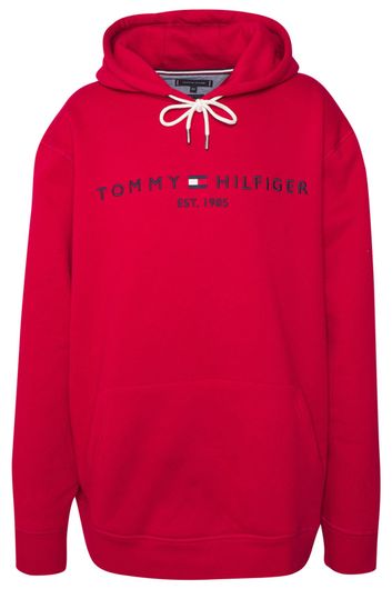 Capuchon trui Tommy Hilfiger Big & Tall rood met logo