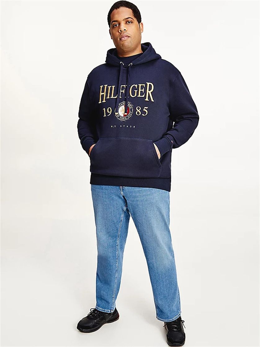 Tommy Hilfiger Big & Tall hoodie navy opdruk