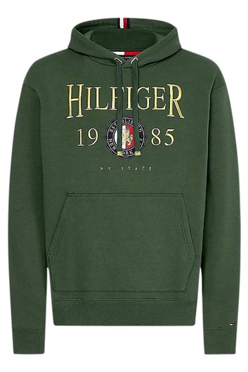 Big & Tall Tommy Hilfiger hoodie donkergroen met opdruk