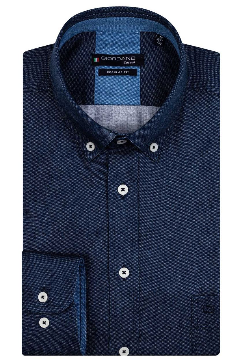 Donkerblauw overhemd Giordano Regular Fit