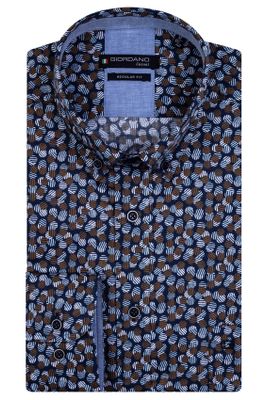 Giordano Overhemd Giordano donkerblauw Regular Fit