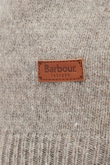 Beige Barbour trui opstaande kraag merinowol