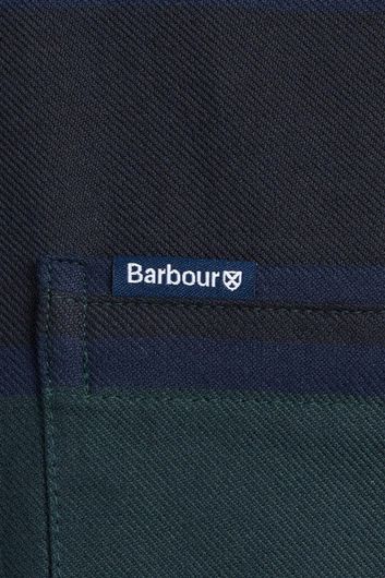 Barbour casual donkerblauw geruit overhemd katoen