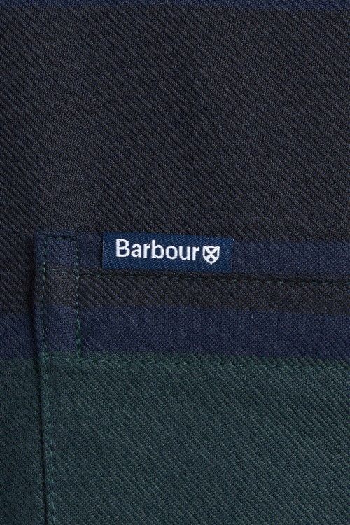 Katoenen Barbour casual overhemd donkerblauw geruit