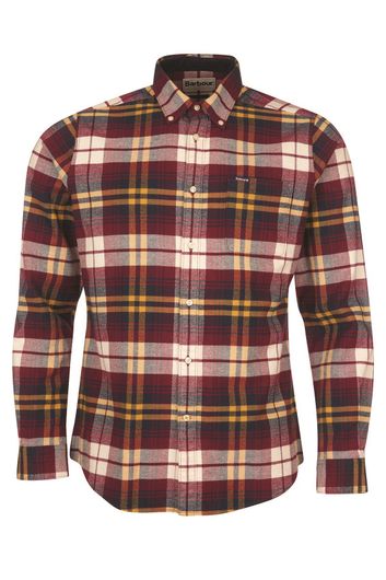 Barbour casual overhemd normale fit rood geruit flanel