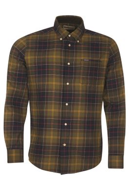 Barbour Barbour casual overhemd donkerblauw geruit flanel normale fit