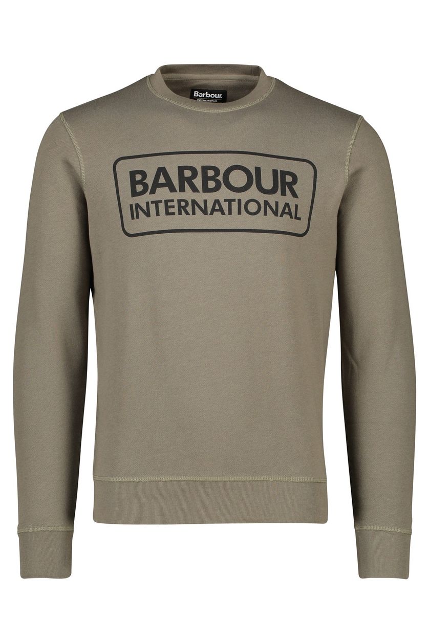 Sweater Barbour khaki met opdruk
