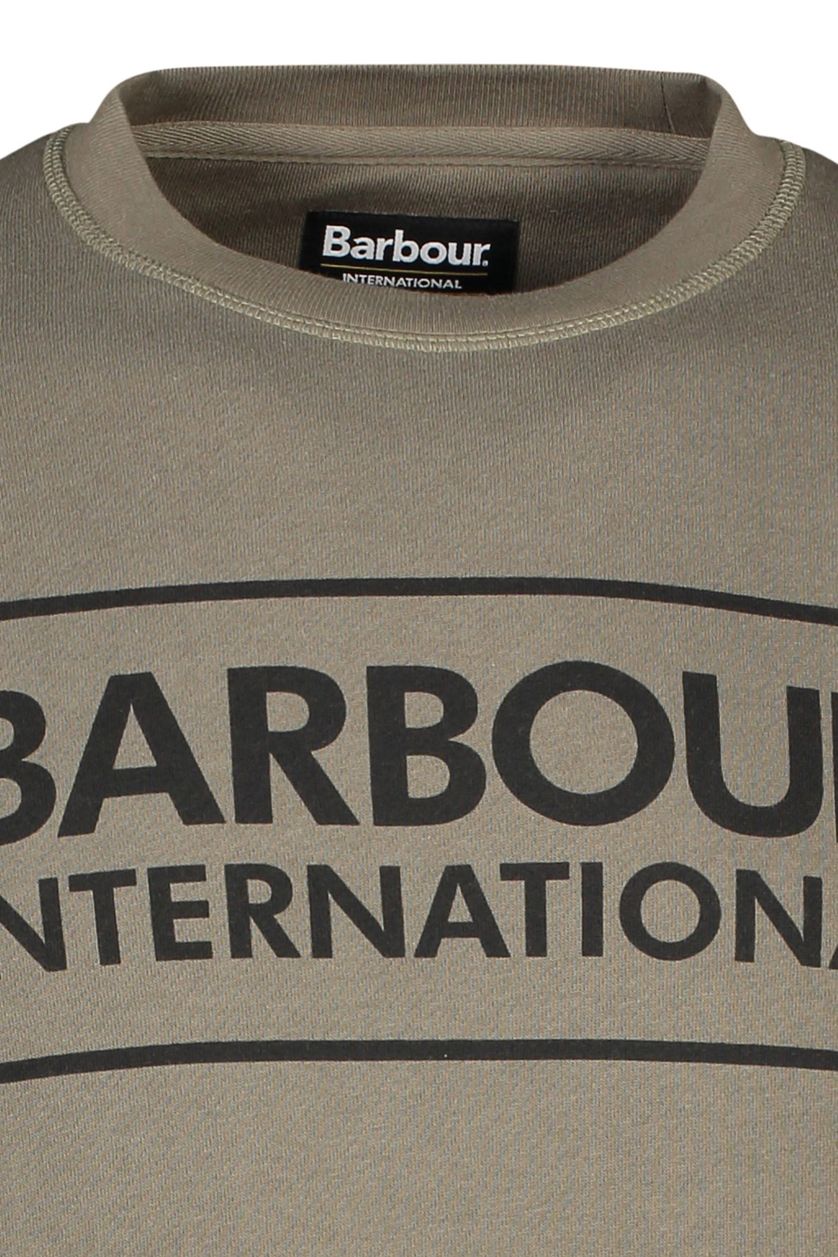 Sweater Barbour khaki met opdruk