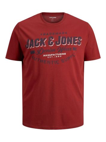 Jack & Jones t-shirt Plus Size rood met opdruk