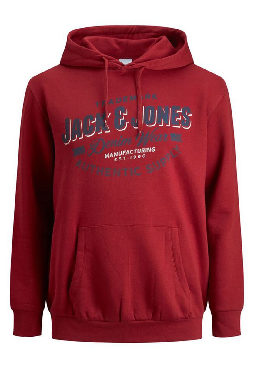Hoodie Jack & Jones Plus Size rood
