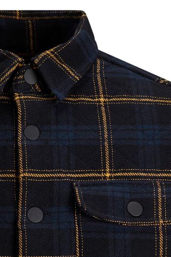 Jack & Jones overhemd Plus Size donkerblauw geel ruit