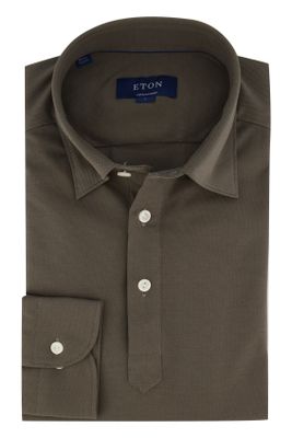 Eton Eton overhemd Contemporary Fit bruin