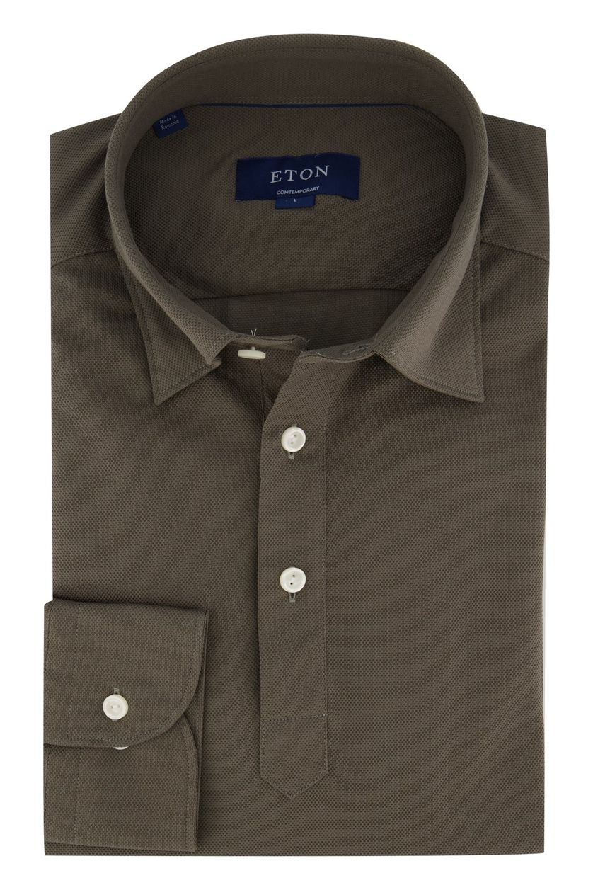 Overhemd Eton bruin Contemporary Fit
