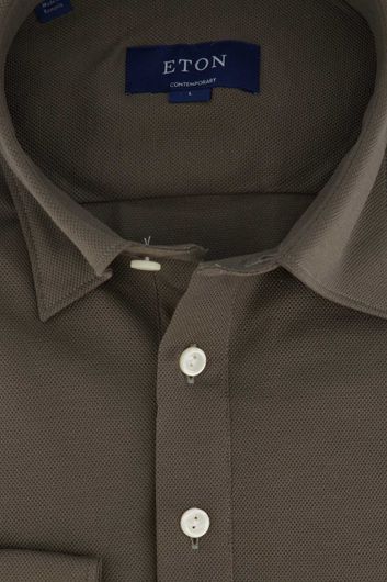 Eton overhemd Contemporary Fit bruin