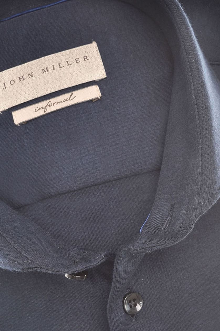 John Miller overhemd navy stretch cutaway boord