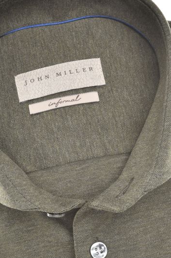 Overhemd John Miller donkergroen Slim Fit